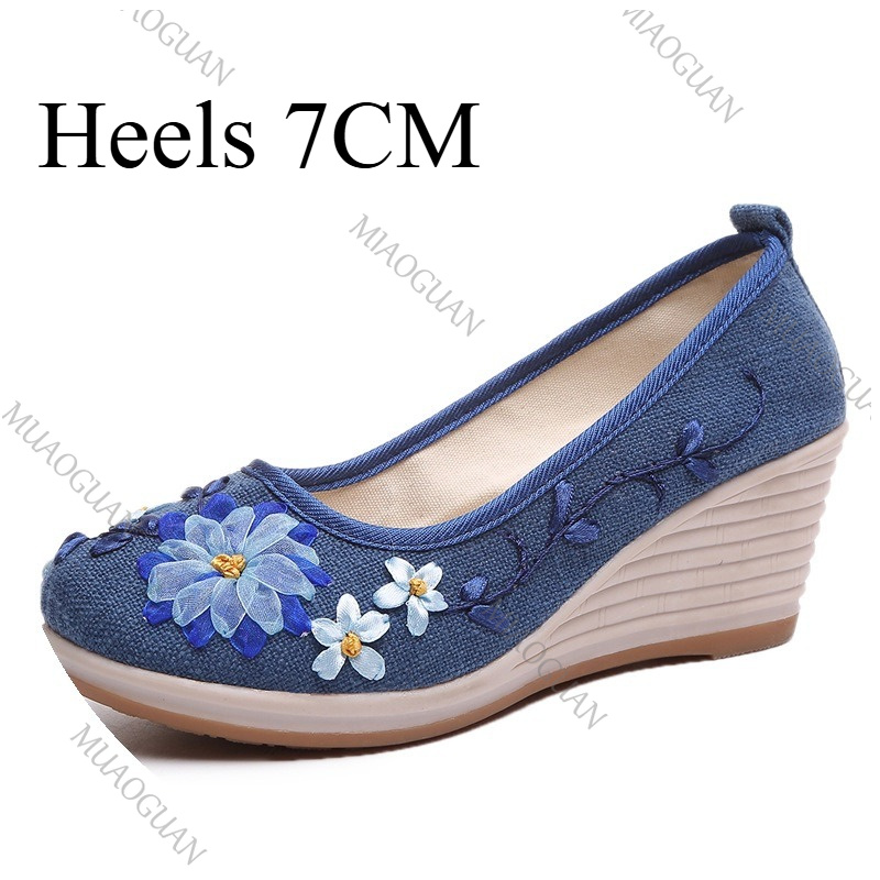 Embroidered Women Comfort Wedg - Embroidery Canvas avis et prix