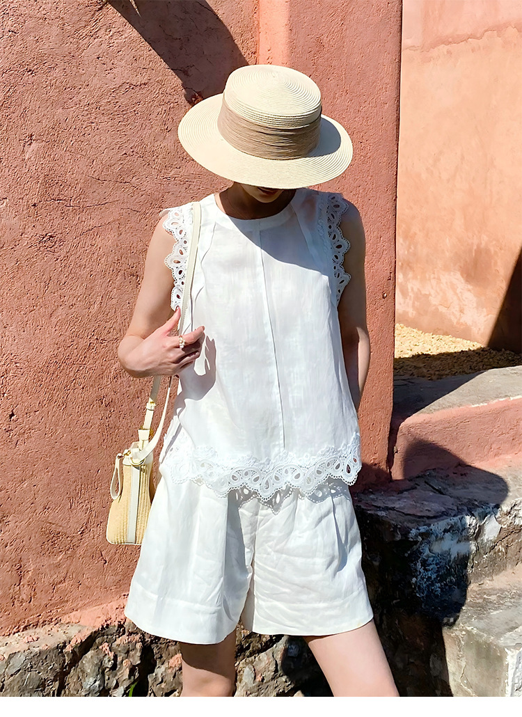 French Style Vintage Tank Blou - Embroidery Vest avis et prix