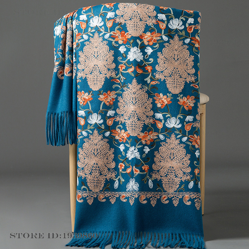 Embroidered Pashmina Cashmere  - Embroidery Pashmina avis et prix