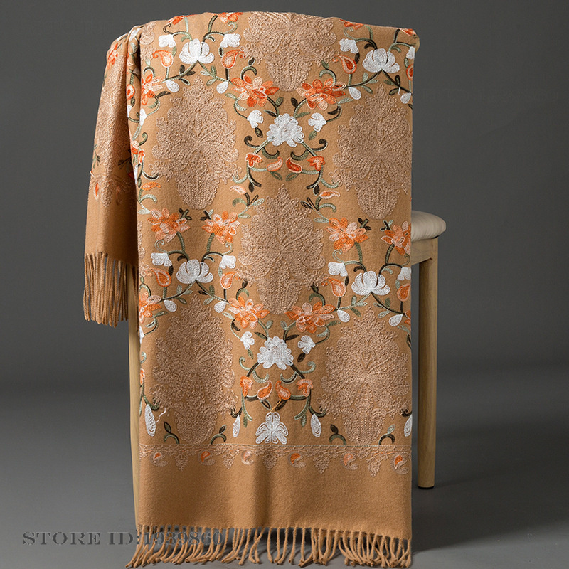 Embroidered Pashmina Cashmere  - Embroidery Pashmina avis et prix