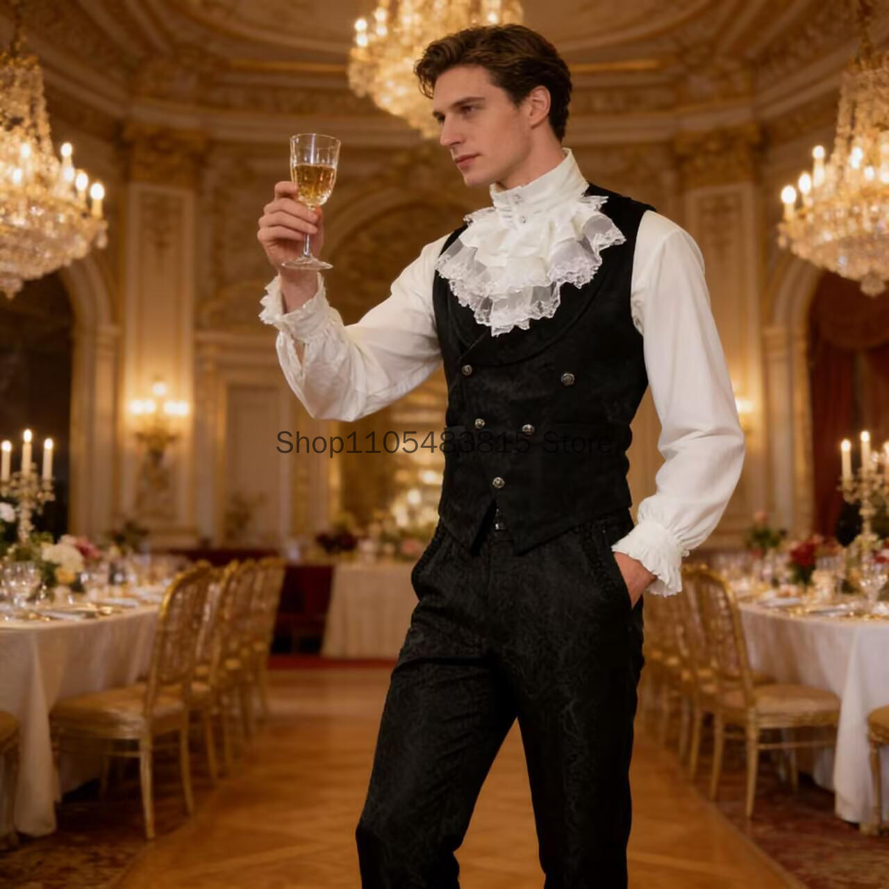 Medieval Men's Noble Vest Embr - Embroidery Vest avis et prix