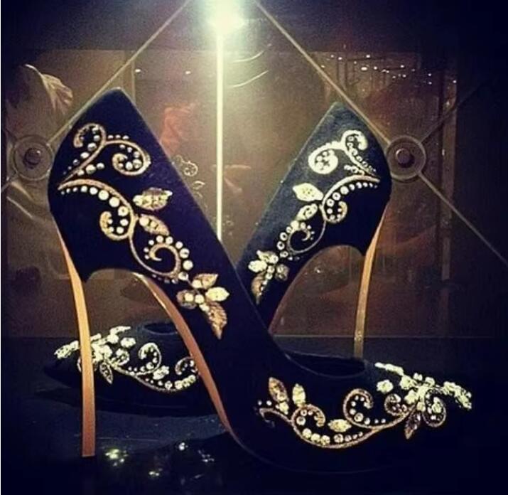 Bling Rhinestone Gold Silver F - Embroidery Flower avis et prix