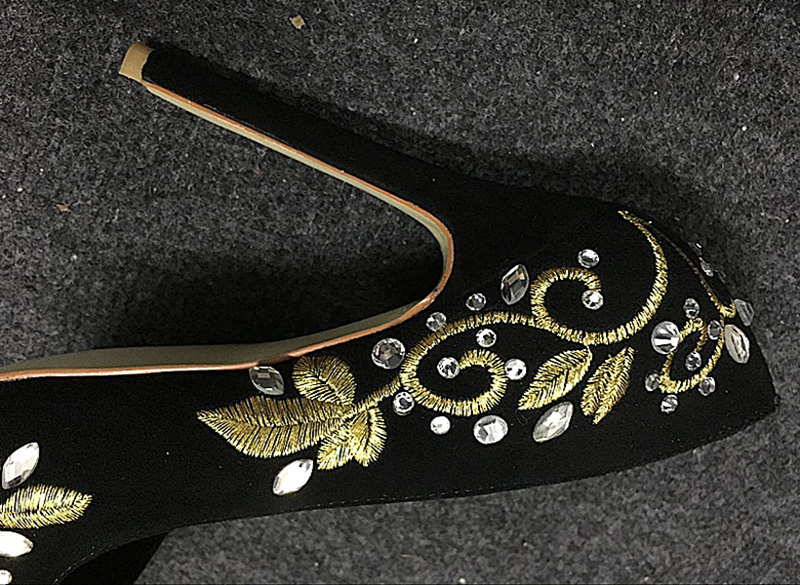 Bling Rhinestone Gold Silver F - Embroidery Flower avis et prix