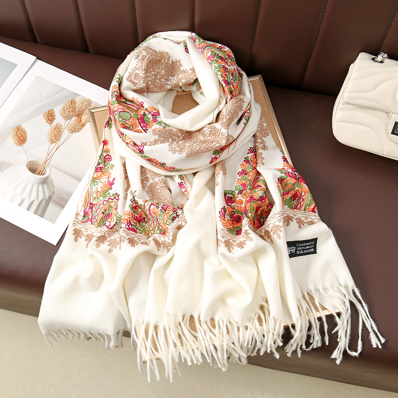 Paisley Embroidery Pashmina Sh - Embroidery Pashmina avis et prix
