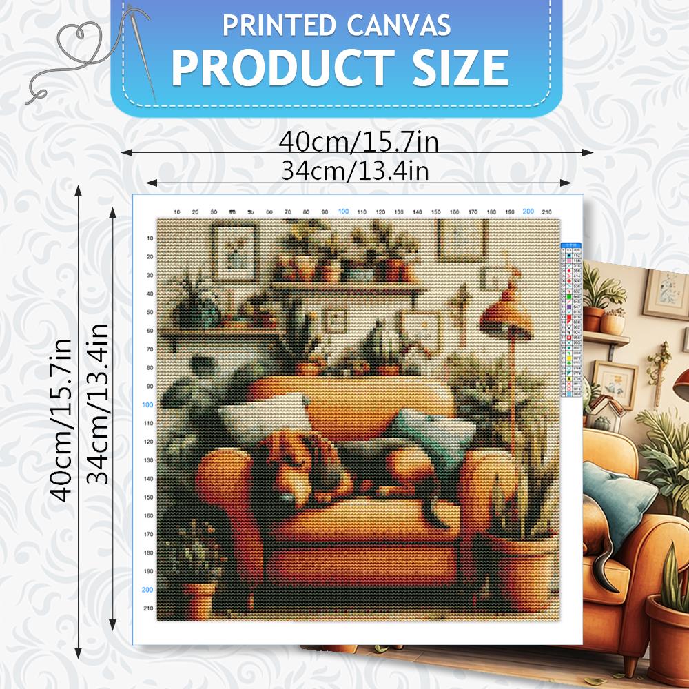 HUACAN Cross Stitch Kit Dog An - Embroidery Tas avis et prix