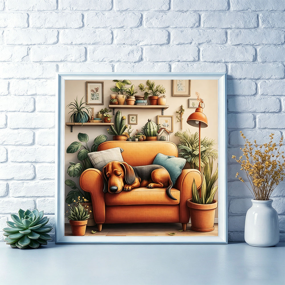 HUACAN Cross Stitch Kit Dog An - Embroidery Tas avis et prix