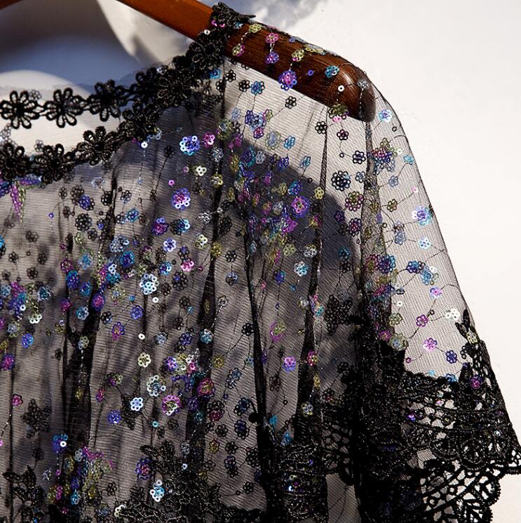 Women's transparent embroidery - Embroidery Pashmina avis et prix