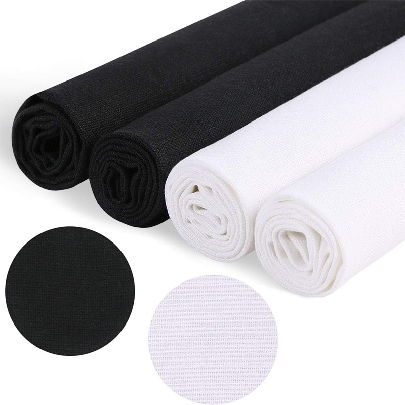 4 Pieces of Linen Fabric, Soli - Embroidery Canvas avis et prix