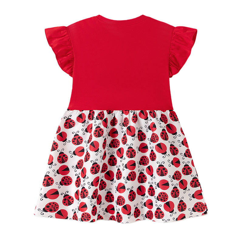 Short Sleeve Girls Dresses 2-7 - Embroidery Lady Bug avis et prix