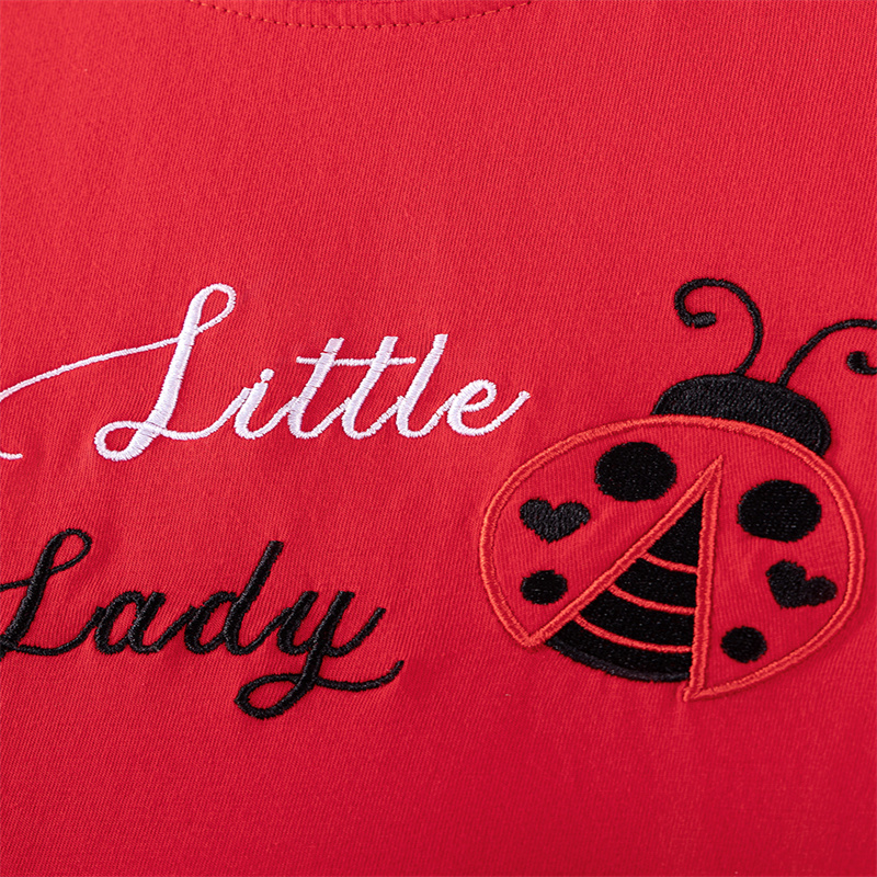Short Sleeve Girls Dresses 2-7 - Embroidery Lady Bug avis et prix