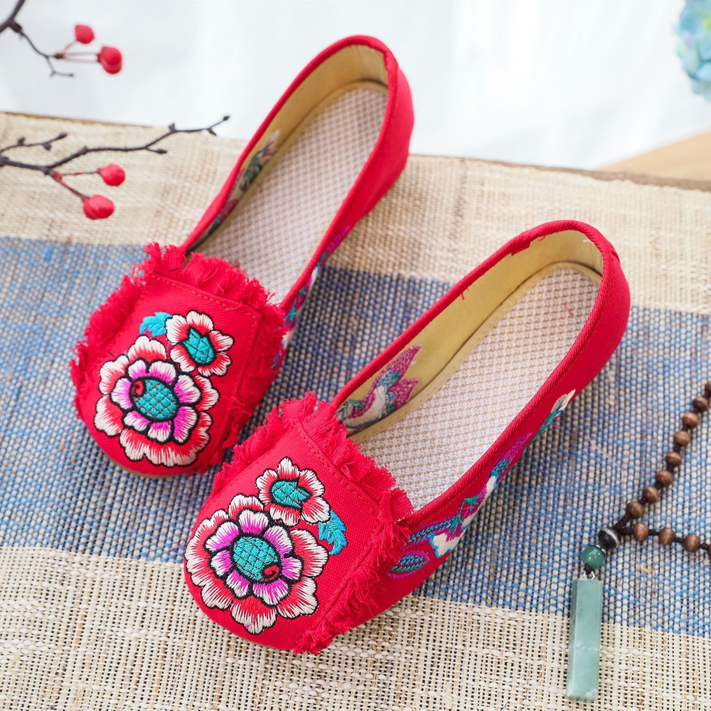 Woman Woven Shoes New Ethnic S - Embroidery Canvas avis et prix