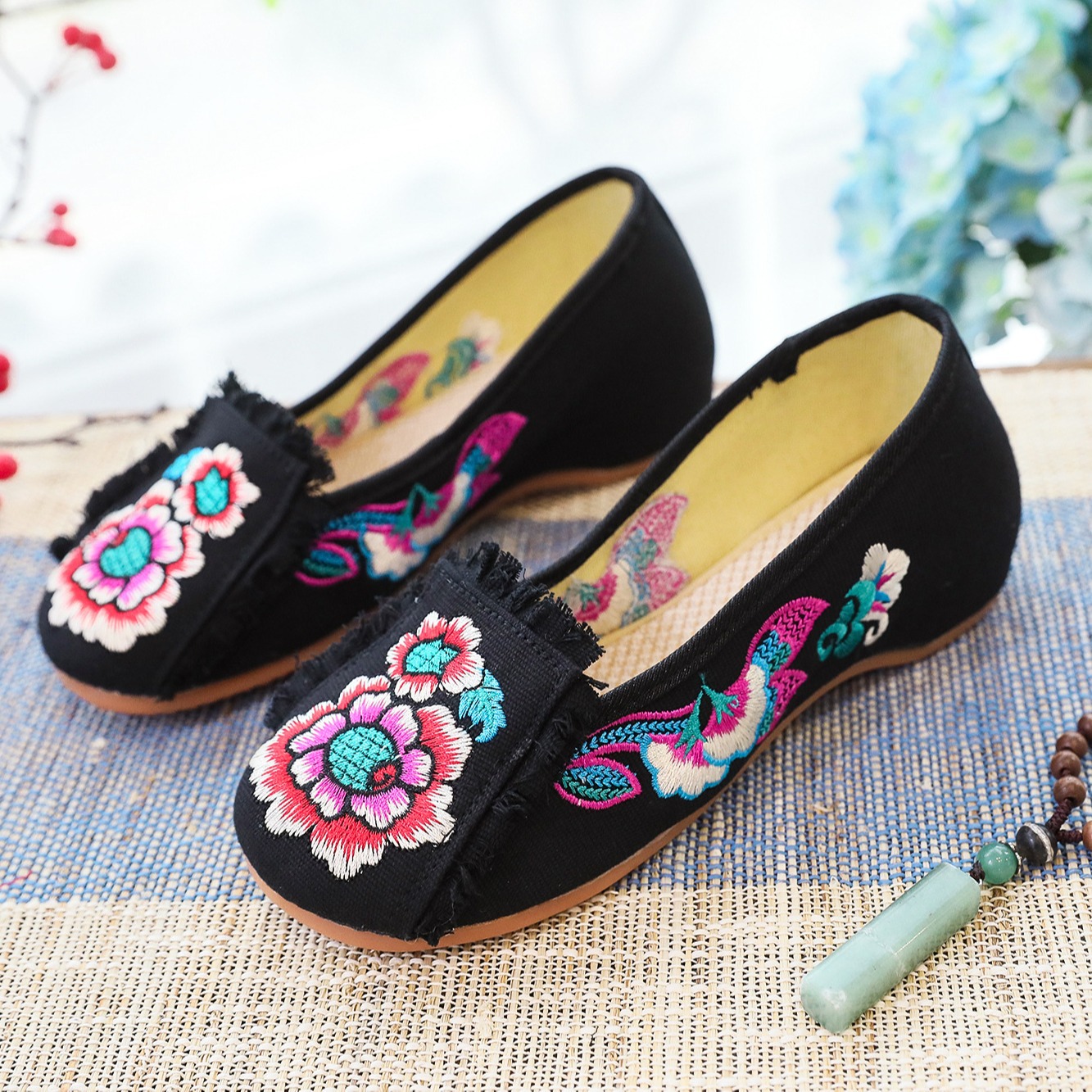 Woman Woven Shoes New Ethnic S - Embroidery Canvas avis et prix
