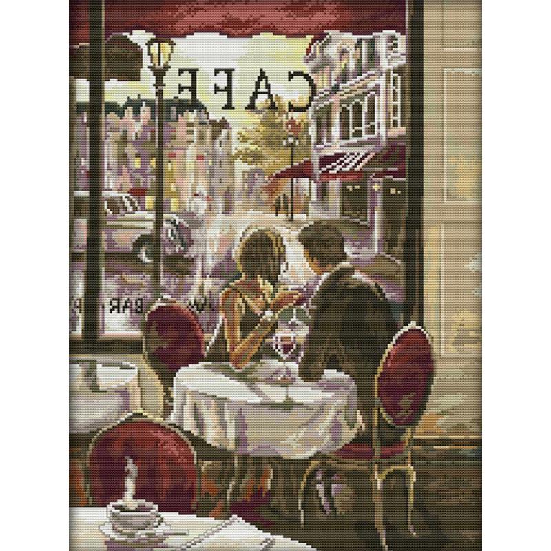 Cafe Couple Artistic Figures C - Embroidery Lovers avis et prix