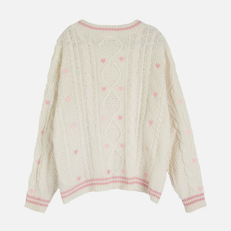 Lover Cardigan with Pink Heart - Embroidery Lovers avis et prix