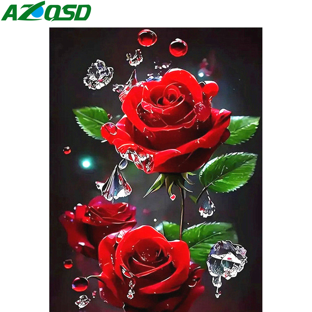 AZQSD Diamond Painting Full Dr - Embroidery Rose Stitch avis et prix