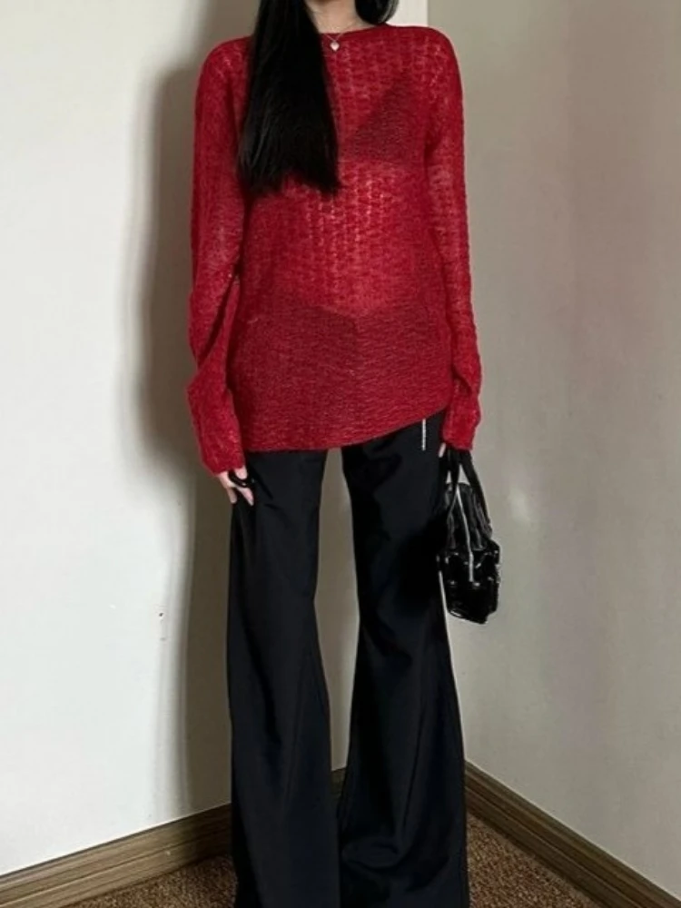 Y2K See-Through Knitted Women' - Embroidery Fashion avis et prix
