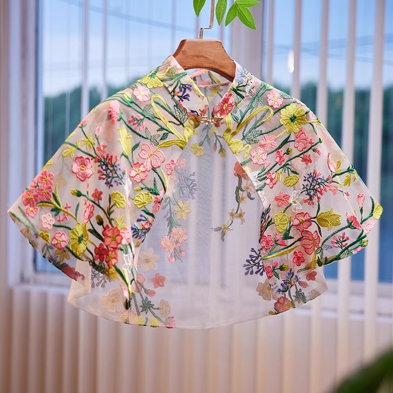 Women's Spring Summer Floral E - Embroidery Pashmina avis et prix