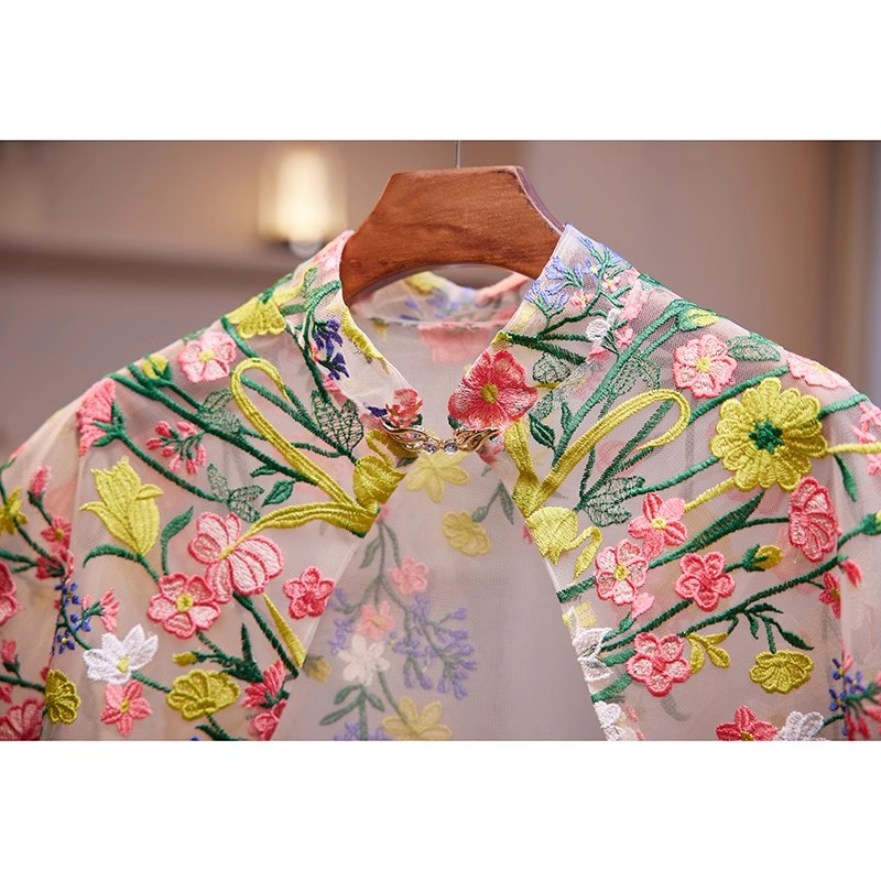 Women's Spring Summer Floral E - Embroidery Pashmina avis et prix