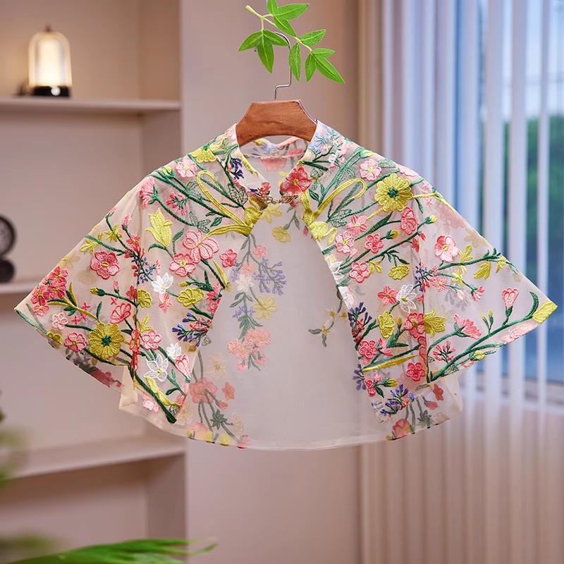 Women's Spring Summer Floral E - Embroidery Pashmina avis et prix