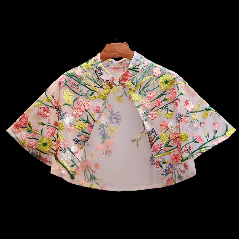 Women's Spring Summer Floral E - Embroidery Pashmina avis et prix